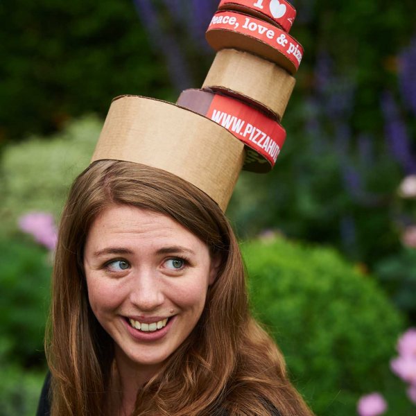 LEX17062015-22 large  17/06/2015  Ascot, UK. Harriet Sharpe wearing a  hat made from Pizza Hut boxes at Royal Ascot.Photo: Professional Images/@ProfImages